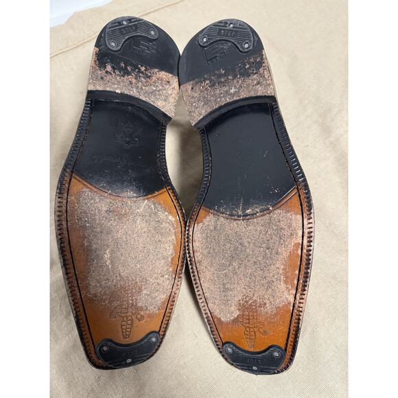 David Eden Dress Shoes Mens Size 9 Brown White Genuine Crocodile Leather Oxford main image 13